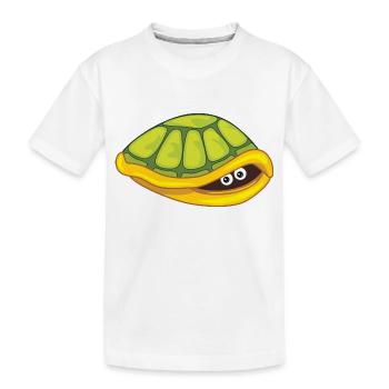 Funny scared turtle hide - Kids' Premium Organic T-Shirt - white - Front