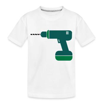 bohrmaschine2 - Kinder Premium Bio T-Shirt - Weiß - Vorne