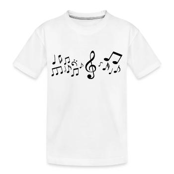 Melodie Musik Noten - Kinder Premium Bio T-Shirt - Weiß - Vorne