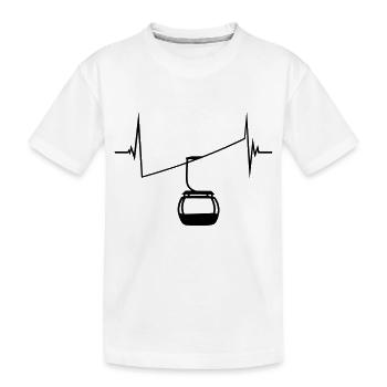 cable car pulse heartbeat frequency ECG gondola g - Kids' Premium Organic T-Shirt - white - Front