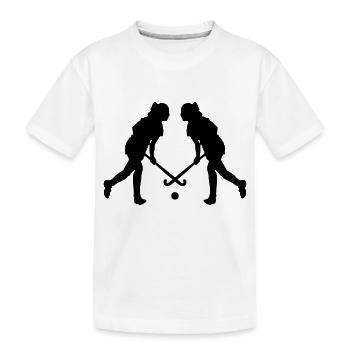 feldhockey spielerin - Kinder Premium Bio T-Shirt - Weiß - Vorne