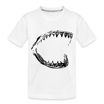 Riesen Vector Hai Gebiss - Kinder Premium Bio T-Shirt - Weiß - Vorne
