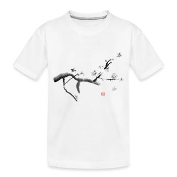 Sakura, Kirschblüten - Kinder Premium Bio T-Shirt - Weiß - Vorne
