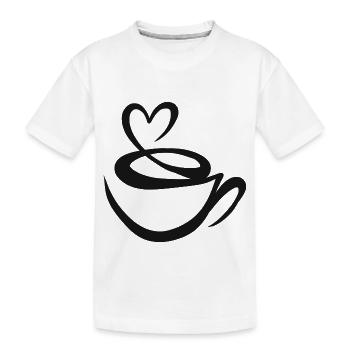Coffee Gift Caffeine Coffee Bean Coffee Cup - Kids' Premium Organic T-Shirt - white - Front
