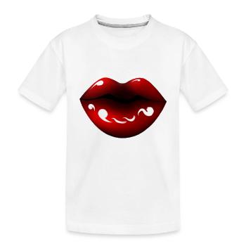 Red Lips - Kinder Premium Bio T-Shirt - Weiß - Vorne