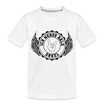 Ich werde Bald Onkel - Kinder Premium Bio T-Shirt - Weiß - Vorne