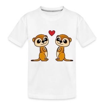 Meerkat Comic Couple Amour - T-shirt bio Premium Enfant - blanc - Devant