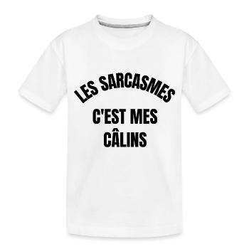 les sarcasmes c'est mes câlins - T-shirt bio Premium Enfant - blanc - Devant