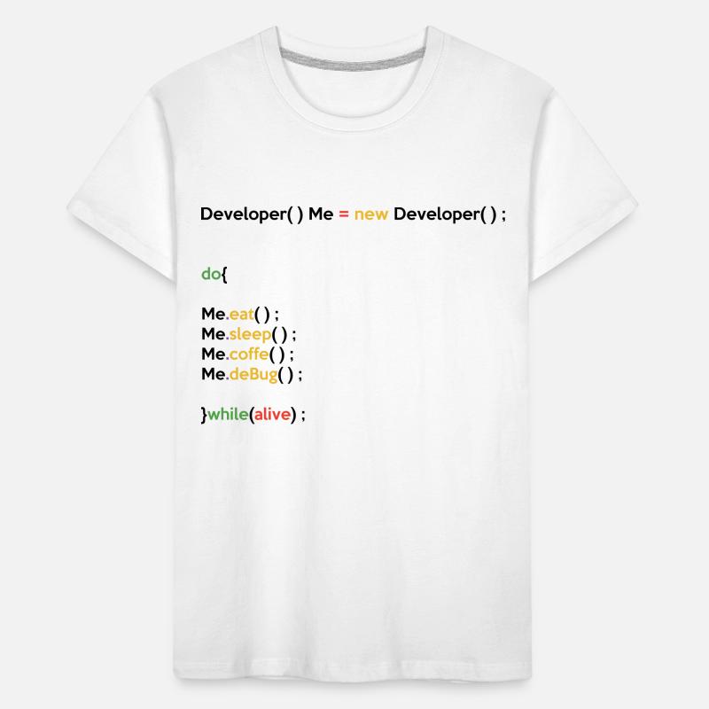 Eat Sleep Code Repeat Coder Programmer Software De Kinder Premium Bio T-Shirt