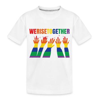 We Rise Together Bisexual Gay Trans Queer Lgbtq Ra - Kinder Premium Bio T-Shirt - Weiß - Vorne