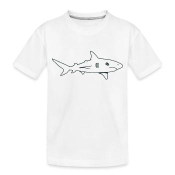 Sehr langer Weißer Hai - Kinder Premium Bio T-Shirt - Weiß - Vorne