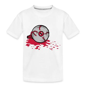 Halloween blutiges Horror Auge - Kinder Premium Bio T-Shirt - Weiß - Vorne