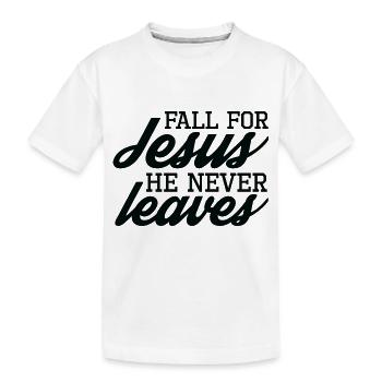 Tombez amoureux de Jésus qu’il ne quitte jamais - T-shirt bio Premium Enfant - blanc - Devant
