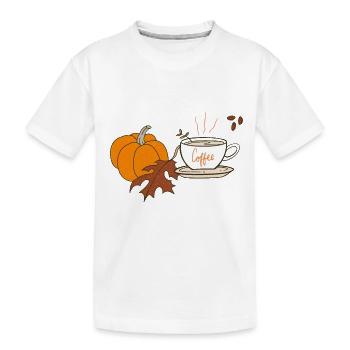 Halloween Pumpkin Latte Drink Cup Hoodie - T-shirt bio Premium Enfant - blanc - Devant
