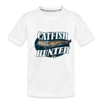 Chasseur de poisson-chat - T-shirt bio Premium Enfant - blanc - Devant