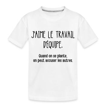 travail d'équipe - T-shirt bio Premium Enfant - blanc - Devant