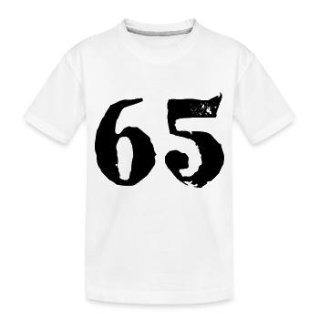 65 number jersey - Kids' Premium Organic T-Shirt - white - Front