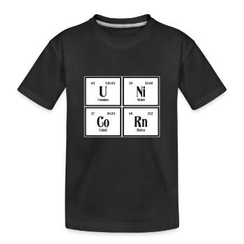 | Licorne Tableau périodique des éléments - T-shirt bio Premium Enfant - noir - Devant