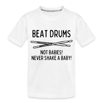 SCHÜTTELN SIE NIEMALS EIN BABY - Kinder Premium Bio T-Shirt - Weiß - Vorne