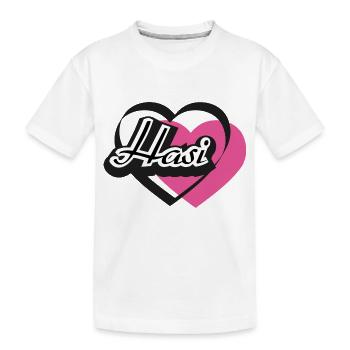 Kosename Hasi Herz - Kinder Premium Bio T-Shirt - Weiß - Vorne