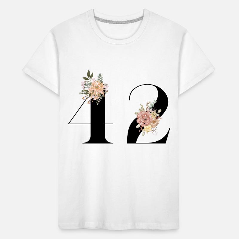 42e anniversaire fleuris (Cadeau de 42 ans) T-shirt bio Premium Enfant
