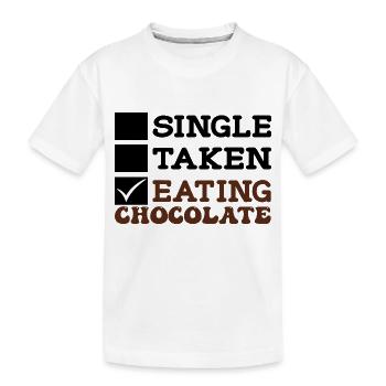Single Taken Manger du chocolat - T-shirt bio Premium Enfant - blanc - Devant