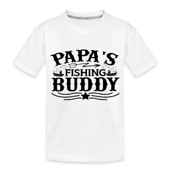 Papa´s fishing Buddy - Kinder Premium Bio T-Shirt - Weiß - Vorne