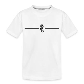 Seepferd Linie - Kinder Premium Bio T-Shirt - Weiß - Vorne