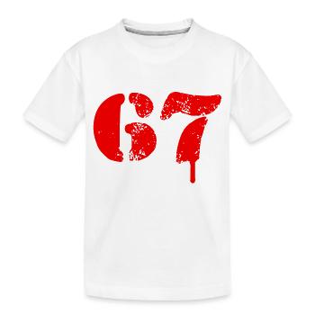 67 Zahl Symbol - Kinder Premium Bio T-Shirt - Weiß - Vorne