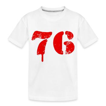 76 number symbol - Kids' Premium Organic T-Shirt - white - Front