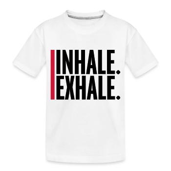 inhale exhale yoga quote - Kids' Premium Organic T-Shirt - white - Front