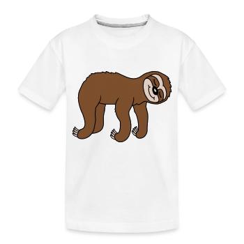 Le paresseux fatigué couché dort - T-shirt bio Premium Enfant - blanc - Devant