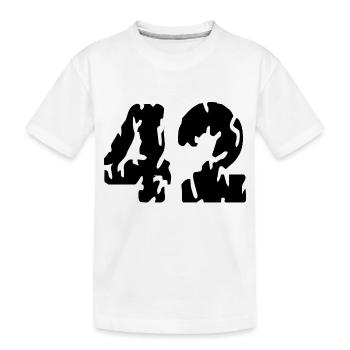 42 Zahl Trikot - Kinder Premium Bio T-Shirt - Weiß - Vorne