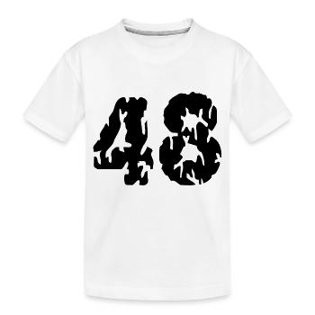 48 Zahl Trikot - Kinder Premium Bio T-Shirt - Weiß - Vorne