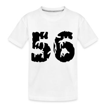 56 Zahl Trikot - Kinder Premium Bio T-Shirt - Weiß - Vorne