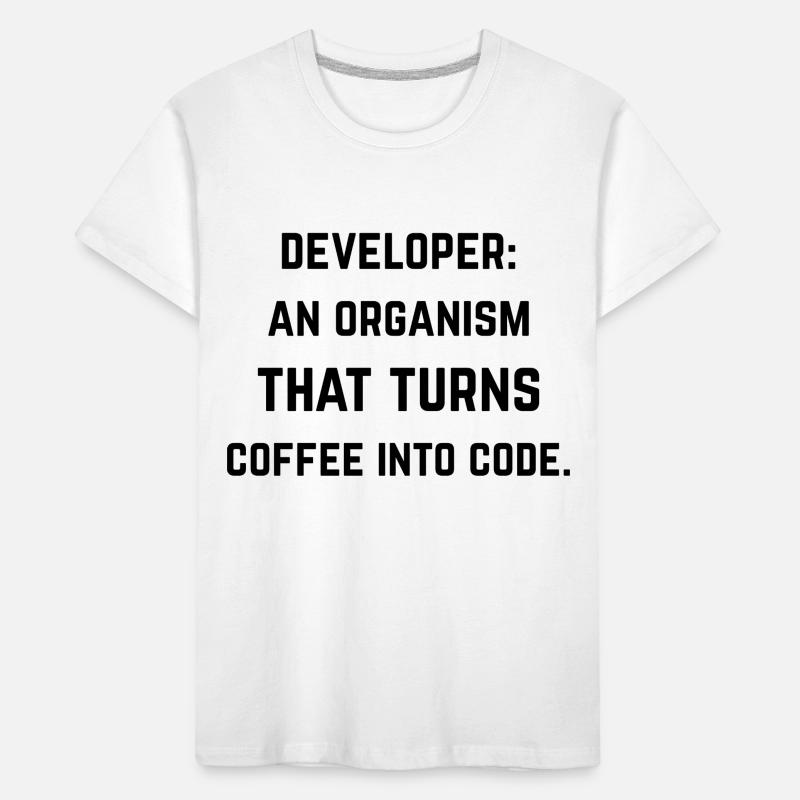 Developer: organization turning coffee into code Kids' Premium Organic T-Shirt