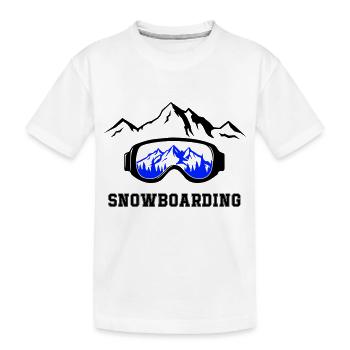 Snowboarding - Kinder Premium Bio T-Shirt - Weiß - Vorne