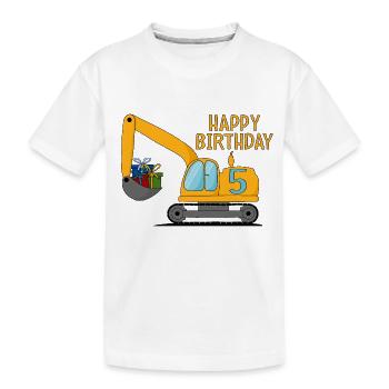 Excavator Enfants Joyeux anniversaire 5 - T-shirt bio Premium Enfant - blanc - Devant