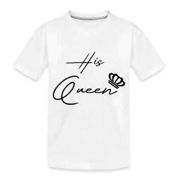 his queen her king paar black - Kinder Premium Bio T-Shirt - Weiß - Vorne