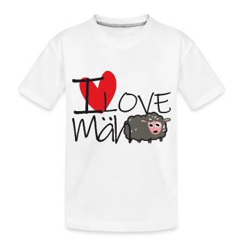 I Love Mäh - Kinder Premium Bio T-Shirt - Weiß - Vorne