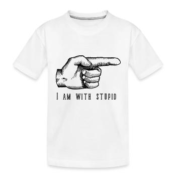 i am with stupid - Kinder Premium Bio T-Shirt - Weiß - Vorne