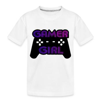 Gamer girl - Kids' Premium Organic T-Shirt - white - Front