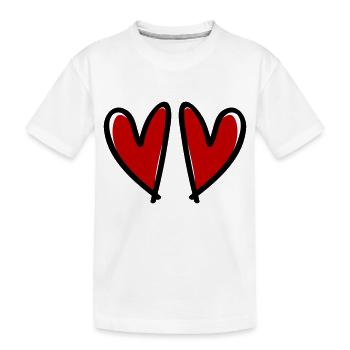 Herzen Love Symbol - Kinder Premium Bio T-Shirt - Weiß - Vorne