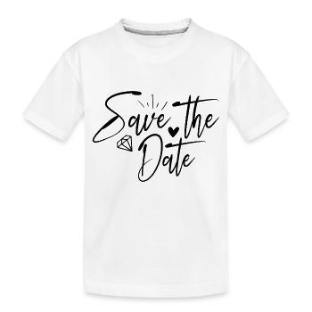 Save the Date - Kinder Premium Bio T-Shirt - Weiß - Vorne
