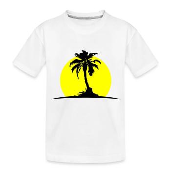 Palme Insel Sonne - Kinder Premium Bio T-Shirt - Weiß - Vorne