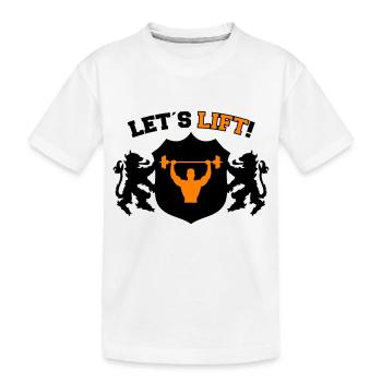 Bodybuilding Lets Lift 2 - Kids' Premium Organic T-Shirt - white - Front