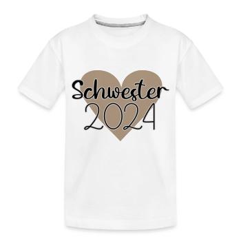 Schwester 2024 - Kinder Premium Bio T-Shirt - Weiß - Vorne
