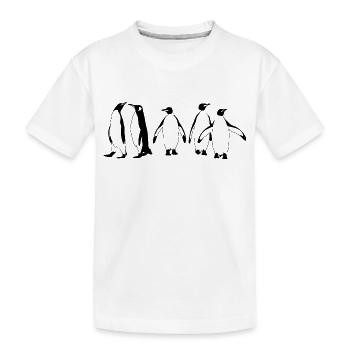 Pinguine im Winter - Kinder Premium Bio T-Shirt - Weiß - Vorne