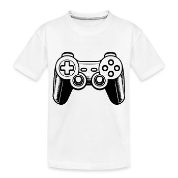 Manette de jeu de jeux vidéo - T-shirt bio Premium Enfant - blanc - Devant