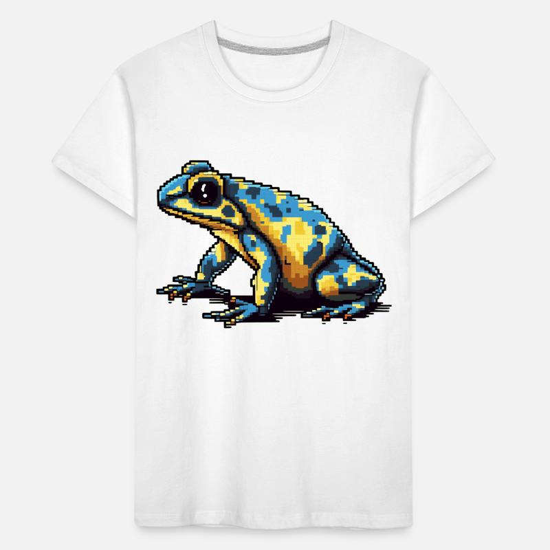 Colorful retro pixel poison dart frog in 8 bit Kids' Premium Organic T-Shirt